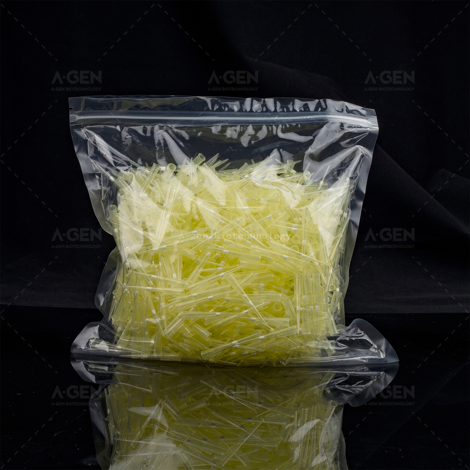 10-1250μL Filtered Transparent Disposable Pipette Tips in Bulk Packing 1000pcs/bag