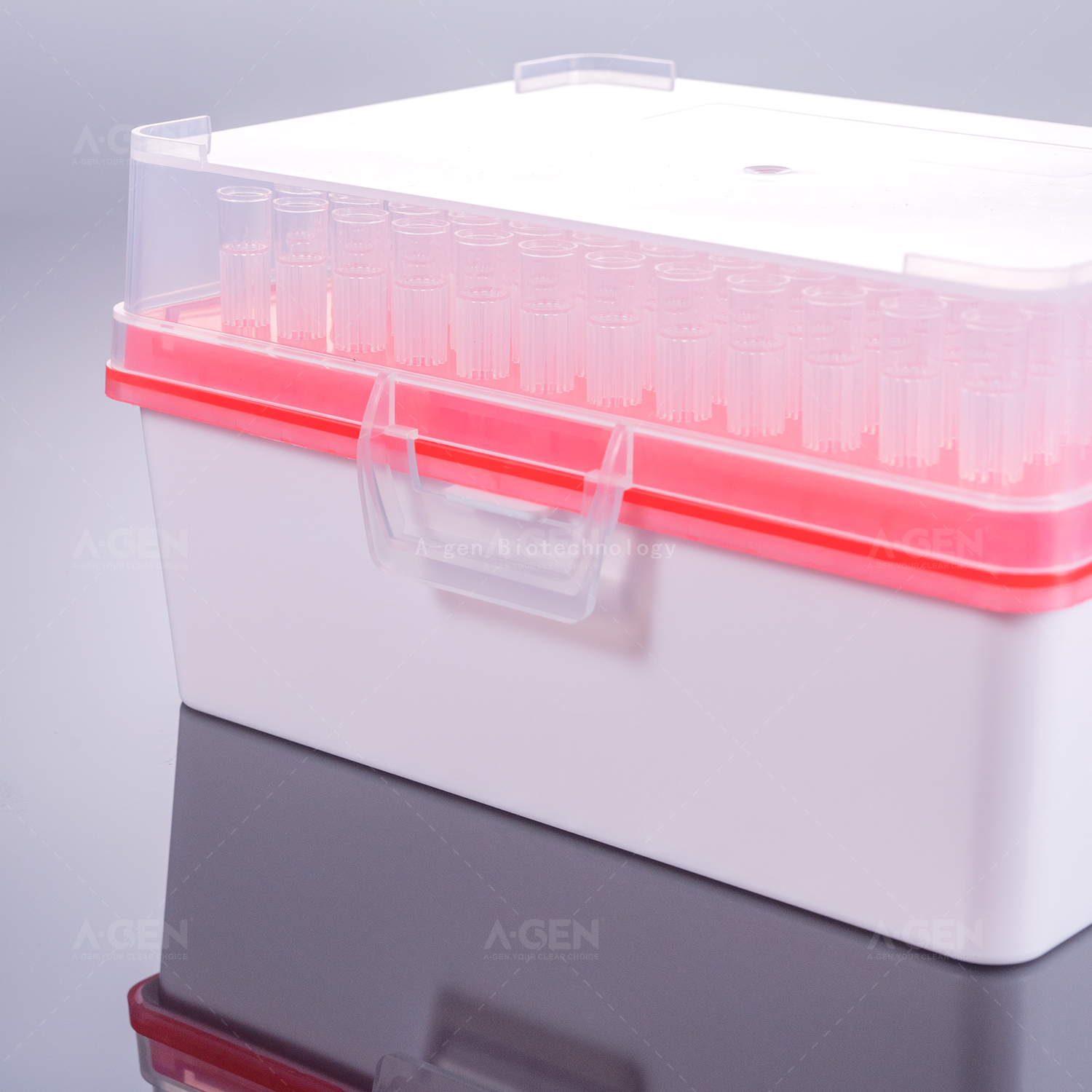 Sterilization 20uL Transparent Micropipette Tips Packed in Rack